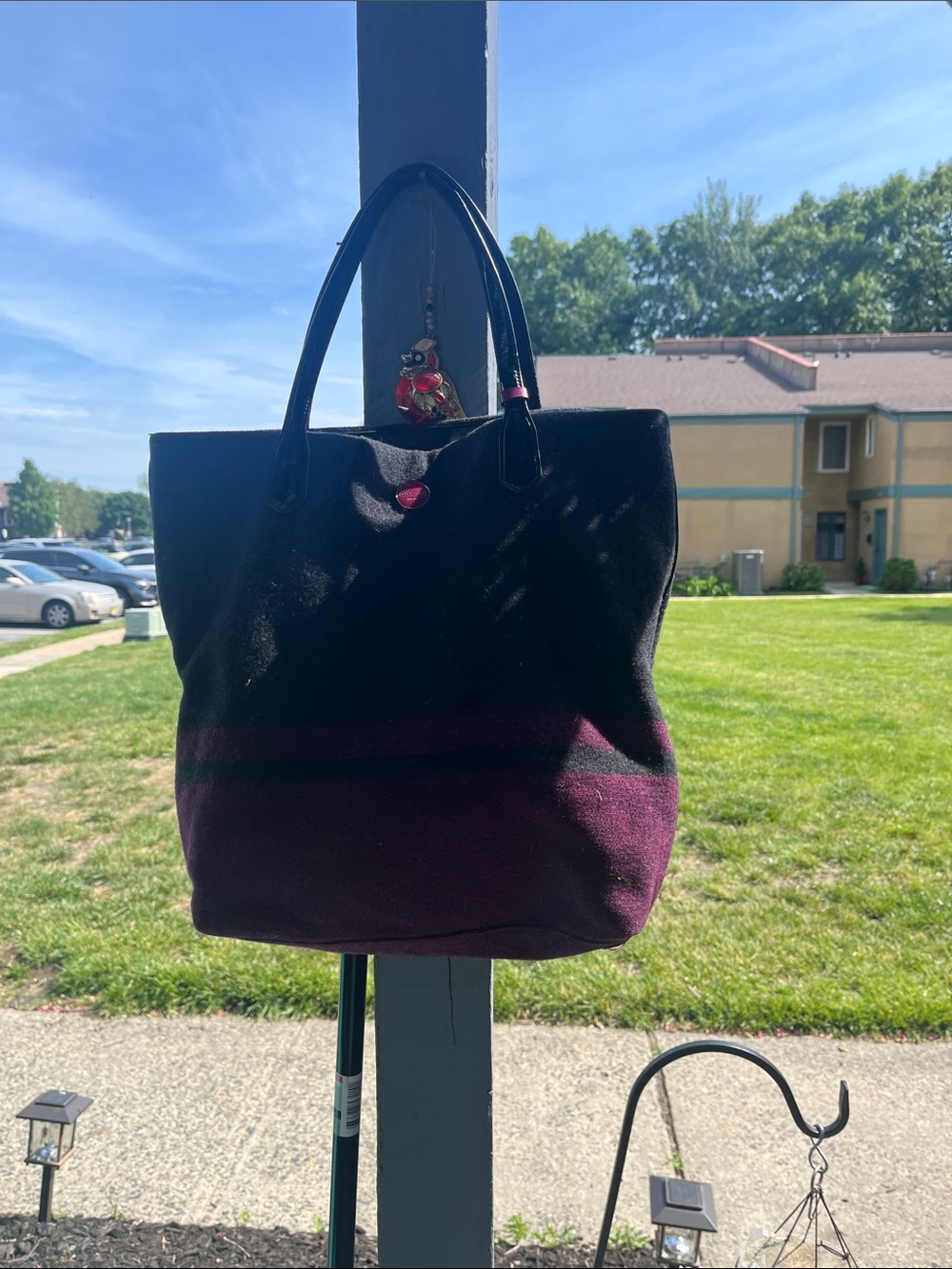 Coach Black and Plum Two-Tone Tote